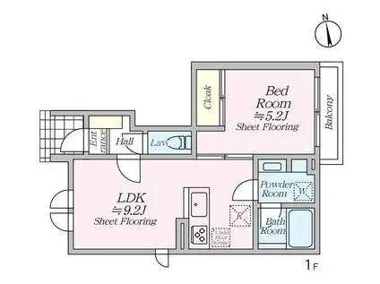 オルキデ蘆花公園(1LDK/1階)の間取り写真