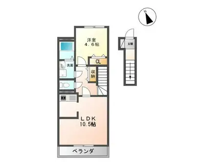 レガシィ(1LDK/2階)の間取り写真