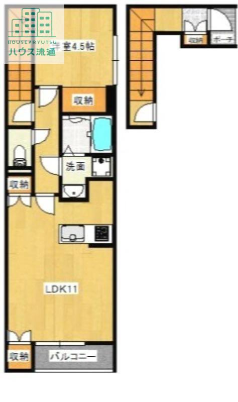 シャインS栄田(1LDK/2階)の間取り写真