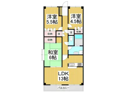 マンション渚(3LDK/2階)の間取り写真