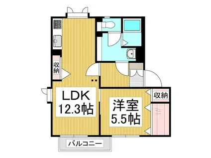 ディアスヤマーニ(1LDK/1階)の間取り写真