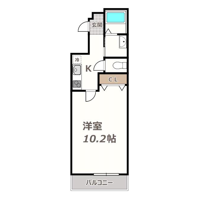 フジパレス山之内X番館(1K/3階)の間取り写真