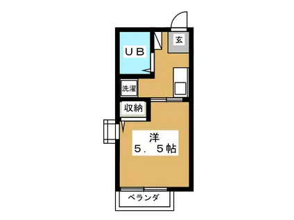 片倉フラッツ(1K/2階)の間取り写真