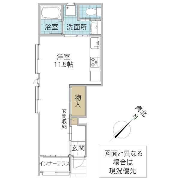 レーガベーネ勝田本町 V(ワンルーム/1階)の間取り写真