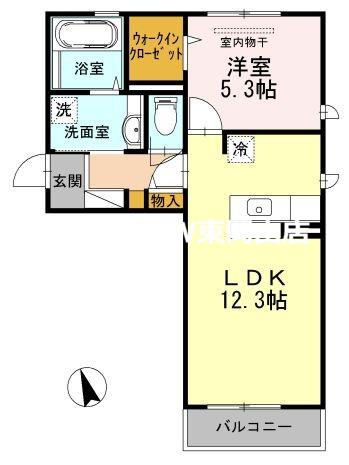 FOREST VALLEY III C(1LDK/2階)の間取り写真