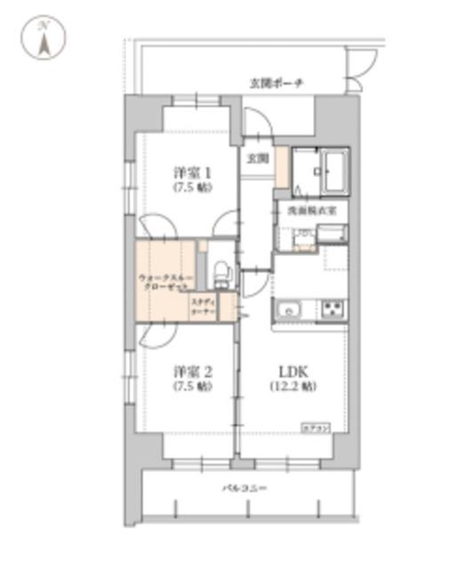 グラン トガリーゼ(2LDK/8階)の間取り写真