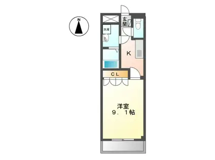 QUEEN I(1K/1階)の間取り写真