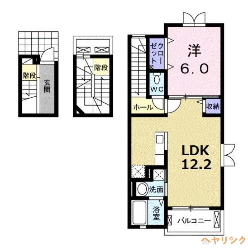 A&KハイツII(1LDK/3階)の間取り写真
