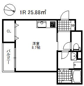 アルペジオ西代(ワンルーム/1階)の間取り写真
