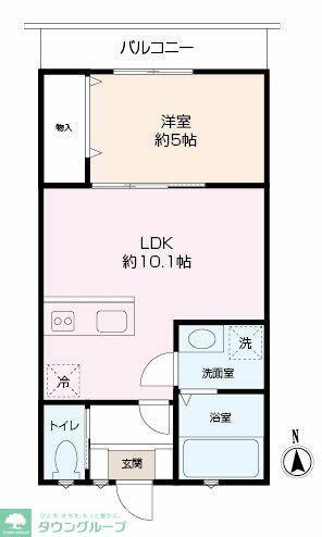 RUHE東逗子(1LDK/2階)の間取り写真