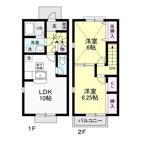 BAMBOU ET LE SUD(2LDK/1階)の間取り写真