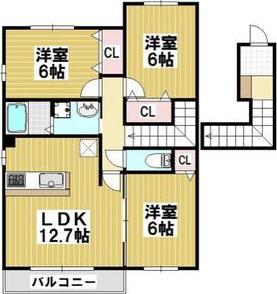 グランハイム B棟(3LDK/2階)の間取り写真