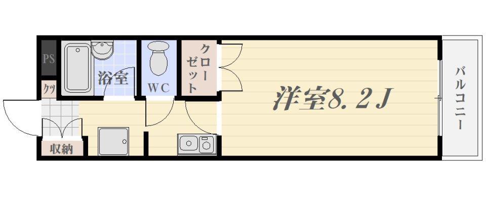 レジデンスサザンクロス(1K/1階)の間取り写真
