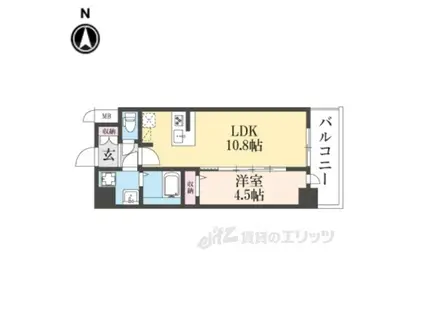 CRESTTAPP京都太秦天神川DEX1(1LDK/5階)の間取り写真