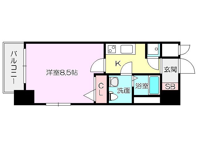 ラナップスクエア新大阪(1K/6階)の間取り写真