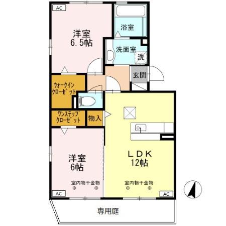 フォレストパーク(2LDK/1階)の間取り写真