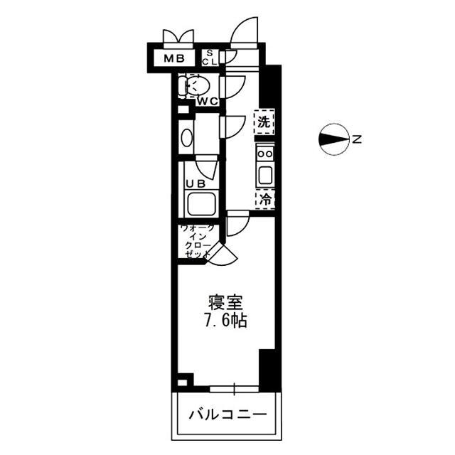  レジディア亀戸-(1K/6階)の間取り写真