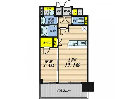 クリスタルグランツ都島本通(1LDK/8階)の間取り写真