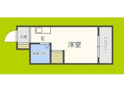 昭和グランドハイツ大淀(ワンルーム/6階)の間取り写真