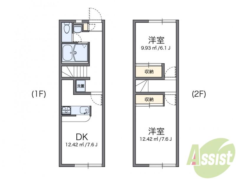 レオパレス東豊中(2DK/1階)の間取り写真