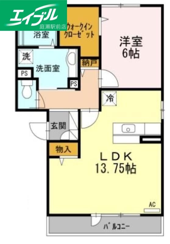 プルミエール(1LDK/2階)の間取り写真