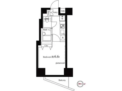 ヴェルト西大島グラーセ(1K/7階)の間取り写真