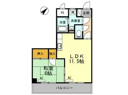 T・Y MOTOYA(1K/4階)の間取り写真