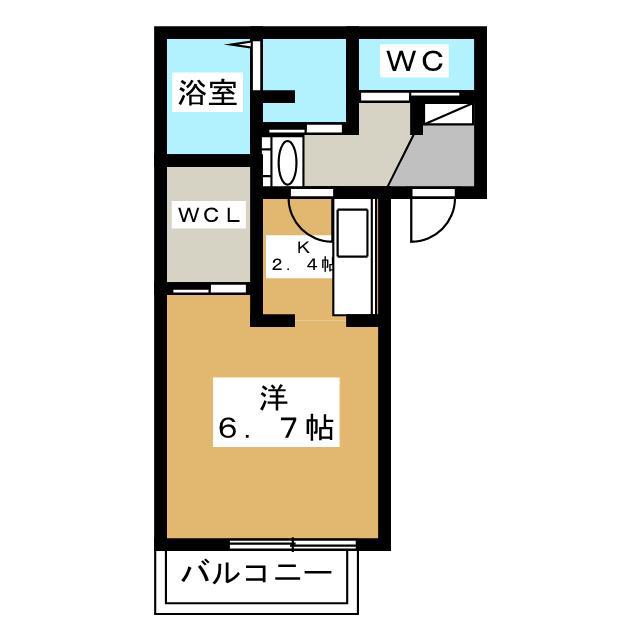 クオーレ W(1K/3階)の間取り写真
