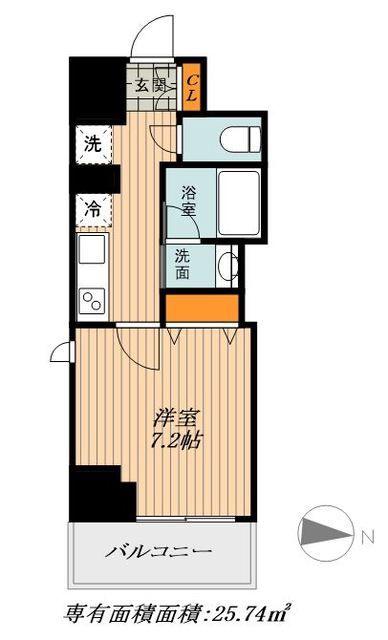 クレストコート志村坂上(1K/6階)の間取り写真
