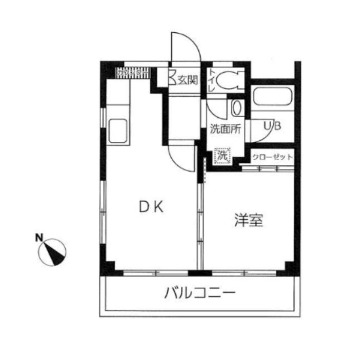 シャレーハイツ(1DK/2階)の間取り写真