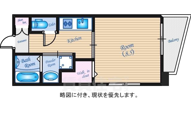ルービンス観音町(1K/11階)の間取り写真