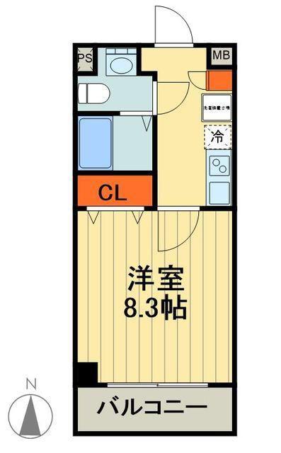 ユリカロゼAZEST川口(1K/5階)の間取り写真