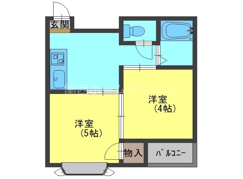 エムハイツ舟田(2K/3階)の間取り写真