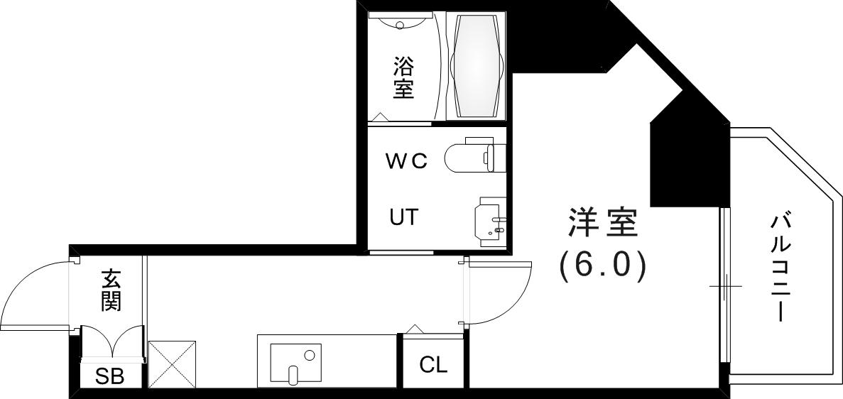 UーRO湊川公園前(1K/5階)の間取り写真