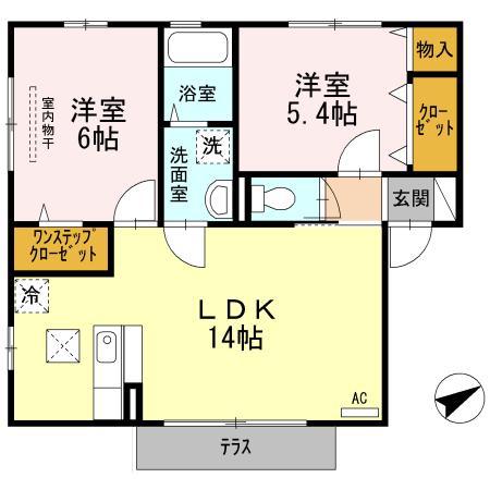 メゾンアイリス(2LDK/1階)の間取り写真