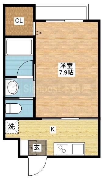 モン・レ―ヴ葉山(1K/2階)の間取り写真