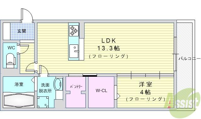 LA MAISON城南(1LDK/2階)の間取り写真