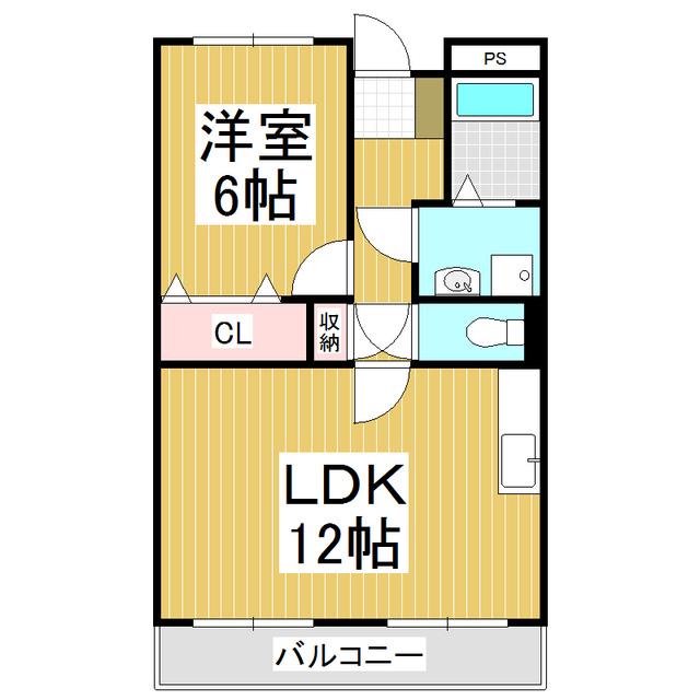 リンピア泰座(1LDK/2階)の間取り写真