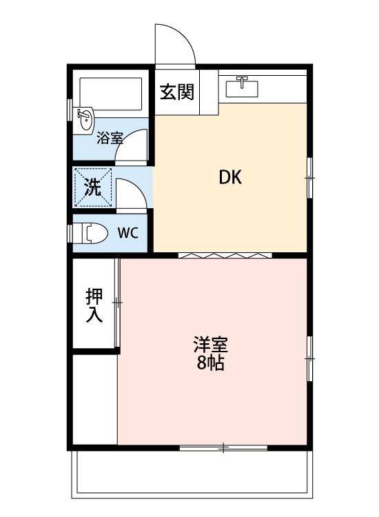 安藤アパート(1DK/2階)の間取り写真