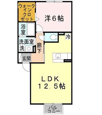 ア・ラ・モードメゾン(1LDK/2階)の間取り写真