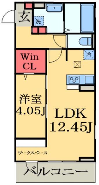 ソル ド レーブ アッシュ(1LDK/2階)の間取り写真