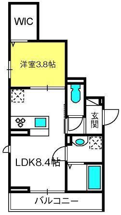 D-EST(1LDK/2階)の間取り写真