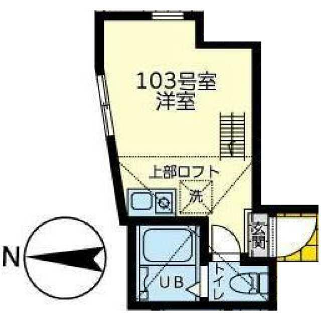 ユナイト戸塚ヴェルサイユの杜(ワンルーム/1階)の間取り写真