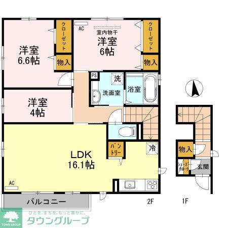 グレイス旭(3LDK/2階)の間取り写真