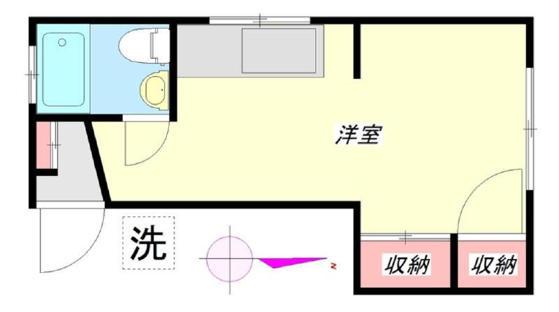 新井ビル(ワンルーム/3階)の間取り写真