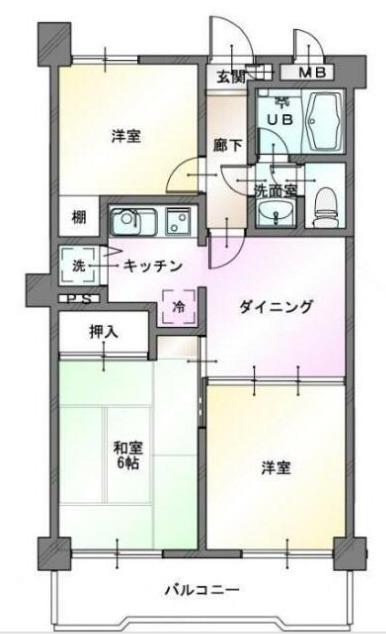 リバーフロントヤシマ(3DK/7階)の間取り写真