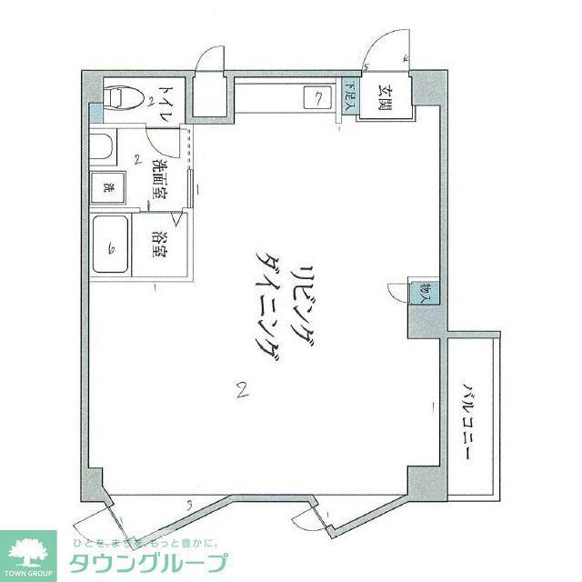いしぐろハウス(ワンルーム/1階)の間取り写真