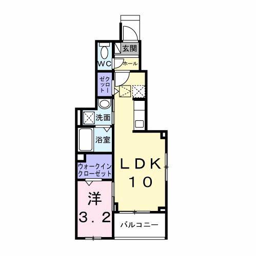 ヴェルデ・フレスコ(1LDK/1階)の間取り写真