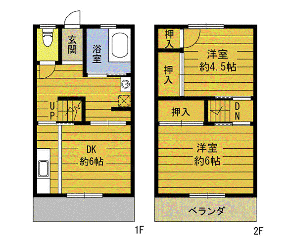 イーリス・ガーデンA(2DK/2階)の間取り写真