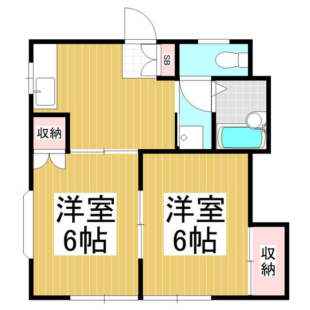 サンライズ桐(2K/1階)の間取り写真